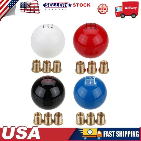 Universal 5 Speed Car Mt Manual Round Ball Gear Shift Knob Shifter Lever Ebay