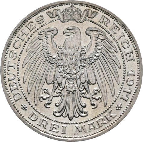 Preußen 3 Mark 1911 Jahrhundertfeier Universität Breslau aus Silber