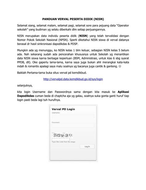 Pdf Panduan Verval Peserta Didik Nisn Siap Sekolah S Amazonaws