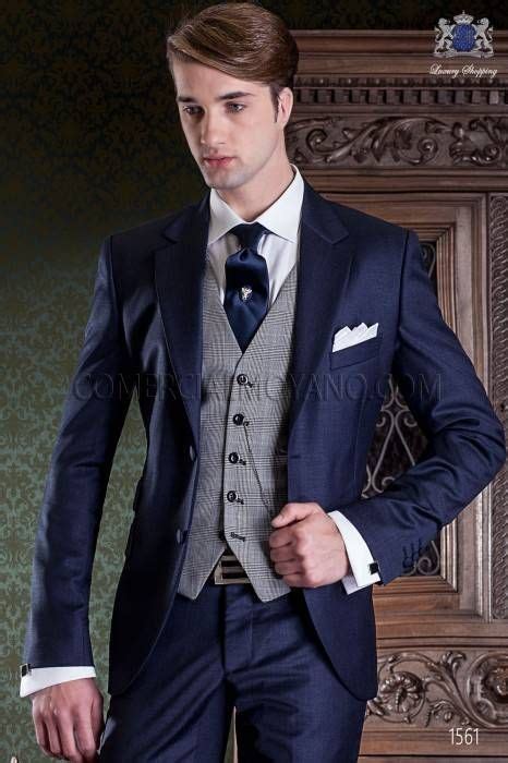 Pure Wool Blue Wedding Suit Mario Moreno Moyano Costume Homme Mariage Costume Mariage Bleu