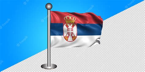 Premium Psd 3d Serbia Flag Icon Badge Png Transparent Background