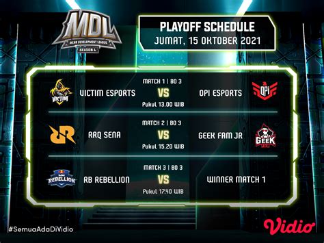 Jadwal Dan Link Live Streaming Mdl Id Season Playoff Hari Pertama Vidio