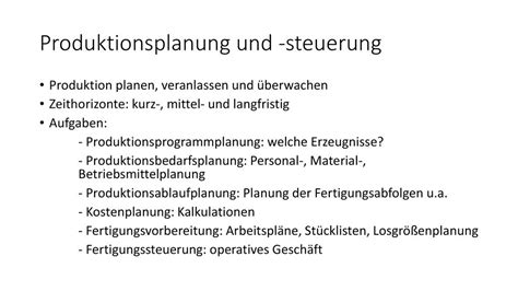 Produktionsplanung Und Steuerung Ppt Herunterladen