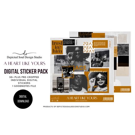 Digital Stickers Lux Black Girl Faith Based Digital Stickers