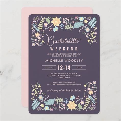 A Purple And Pink Floral Bridal Shower Card