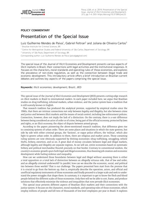 PDF Presentation Of The Special Issue