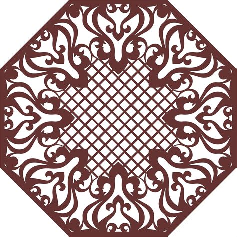 Octagonal Living Room Seamless Lattice Panel For Laser Cut Free Vector