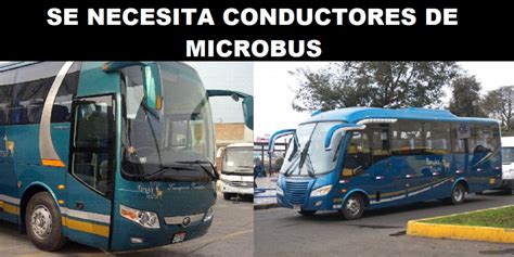 SE NECESITA CONDUCTORES DE MICROBUS