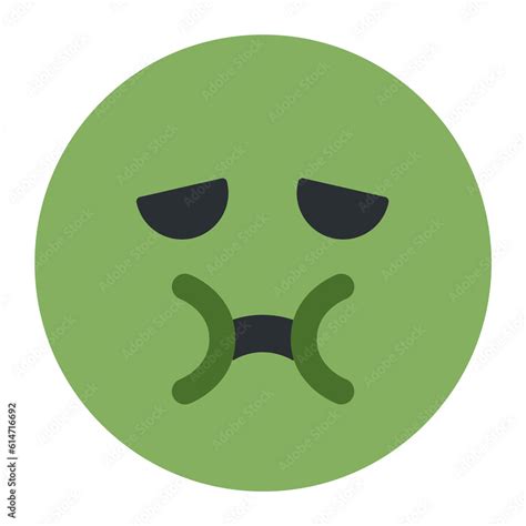 Top Quality Emoticon Holding Back Vomit Emoji Green Emoticon Face