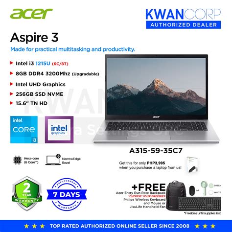 Acer Aspire 3. A315-59-35C7 Intel i3 1215U 8GB RAM Intel UHD Graphics