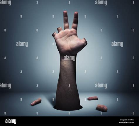 Human hand with cut fingers Stock Photo - Alamy