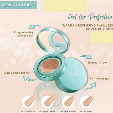 Jual Wardah Exclusive Flawless Cover Cushion Honey Beige Full Cover