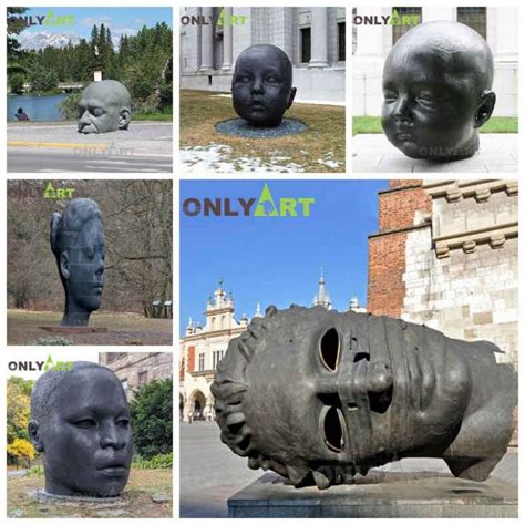 Famous Bronze Big Head Sculpture Little Body By Thomas Lerooy Oah 73