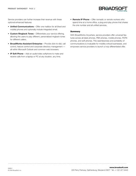 Broad Works Anywhere Datasheet | PDF