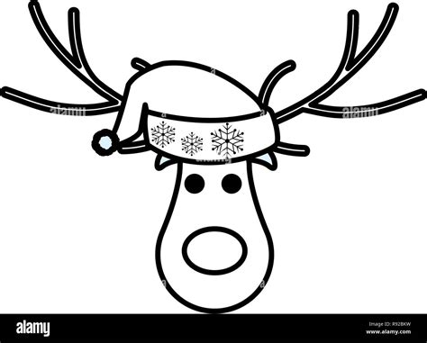 Cartoon Illustration Rudolph Red Nose Black And White Stock Photos