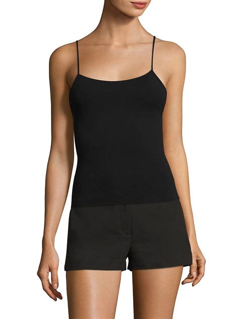 Lyst Theory Spaghetti Strap Tank Top In Black