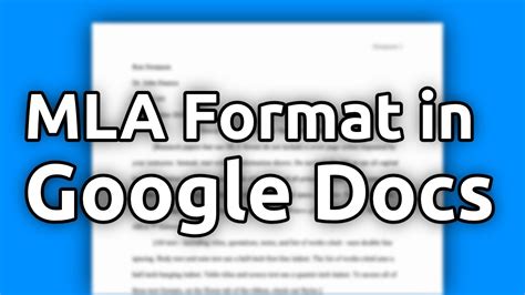 How To Set Up An MLA Format Paper With Works Cited Page In Google Docs