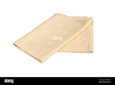Orange Folded Napkin Isolated On White Background Stock Photo Alamy