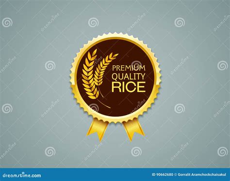 Rice Label Design Template Sketch Vector Illustration Of Cereal Ears