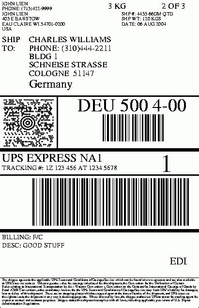 Ups Shipping Label Template Printable Label Templates