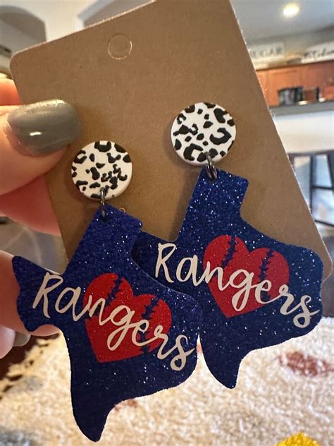 Texas Rangers Earrings World Series Jewelry TX Texas - Etsy