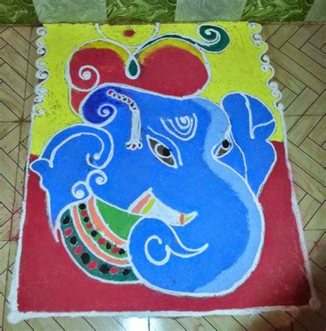 12 Gorgeous Ganesh Rangoli Designs | LivingHours