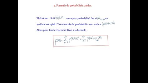 Ecs Syst Me Complet D V Nement Formule De Probabilit S Totales