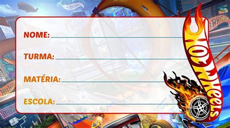 Etiqueta Escolar Hot Wheels Fazendo A Nossa Festa Artofit
