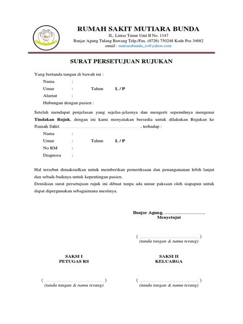 Form Persetujuan Rujukan Pdf