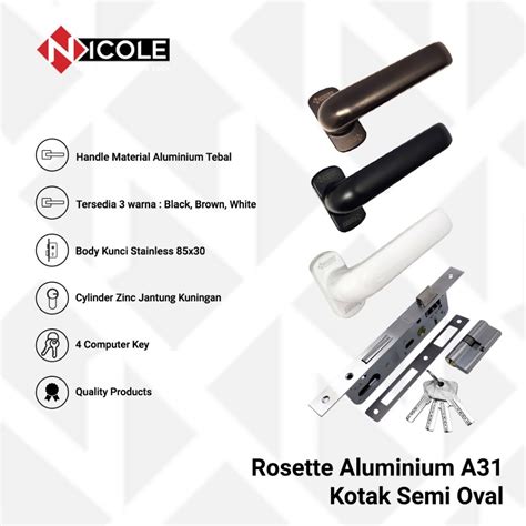 Jual Nicole Kunci Pintu Aluminium A Rosette Handle Misah Pintu