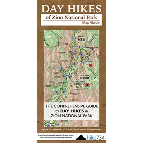 Day Hikes of Zion National Park Map Guide