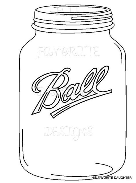 Mason Jar Template Printable Free Sketch Coloring Page