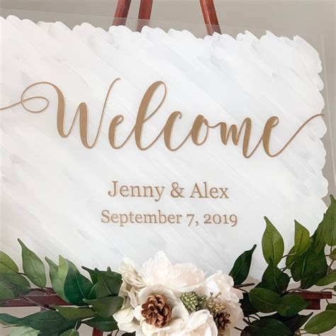 Personalized Painted Back Welcome Sign Brushed Back Acrylic Etsy