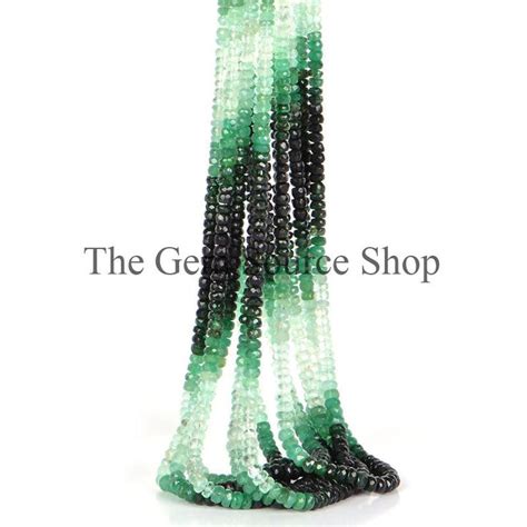 Shaded Emerald Beads Emerald Rondelle Beads Emerald Faceted Beads