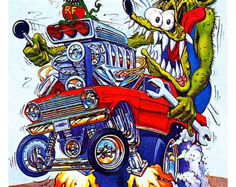 Vintage Reproduction Racing Poster Ed Roth 57 Chevy Gasser Hot Etsy Racing Poster Rat Fink