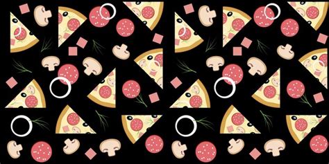 Premium Vector Pizza With Mushrooms Seamless Pattern