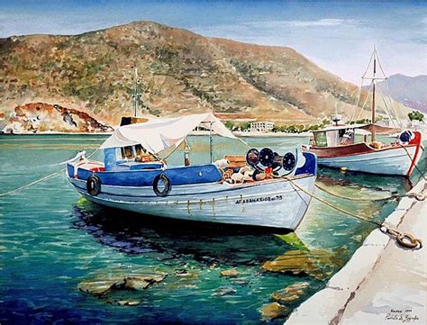 Standart: Watercolor paintings of Greece created by artist Pantelis ...