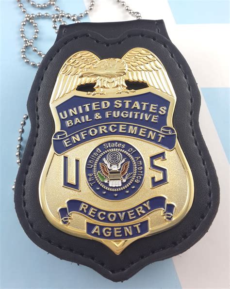 Bail & Fugitive Enforcement Recovery Agent Metal Badge 2 3/4 Inch