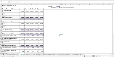 Excel Template Integrated Financial Model Auto Generate Projected Financial Statements Excel