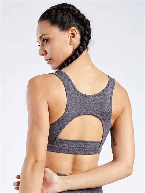 Essential Charcoal Spacedye Hardcore Womens Sports Bra Creez Creez