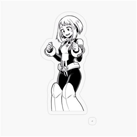 Ochaco Uraraka Sticker Sticker By Zoeygold13 Anime Stickers Black