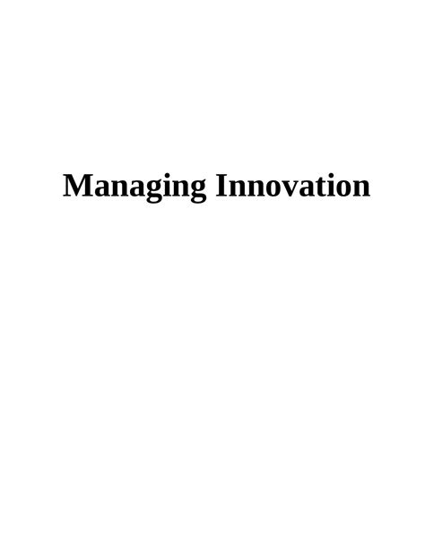 Managing Innovation Desklib