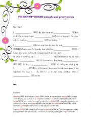 PRESENT TENSE Simple And Progressive ESL Worksheet By Antoalem