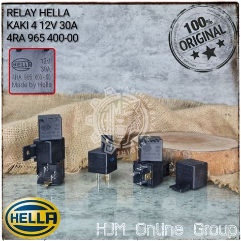 RELAY HELLA 12V KAKI 4 30A RELAY KLAKSON RELAY LAMPU ORIGINAL