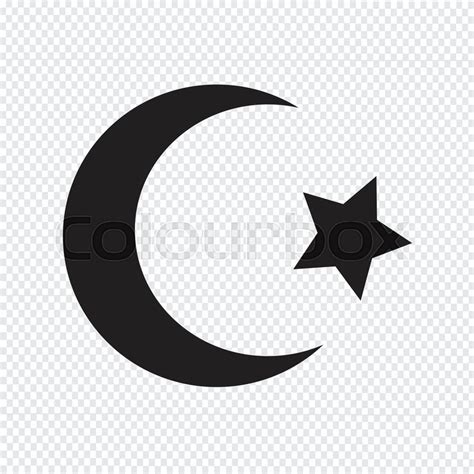 Symbol Of Islam Star Crescent Icon Stock Vector Colourbox