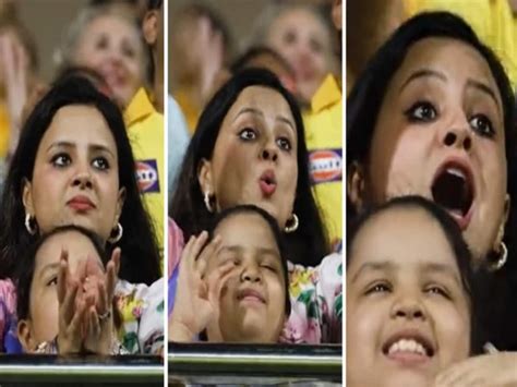 Sakshi Dhoni Ziva Dhoni Realtime Reaction When MS Dhoni Led CSK