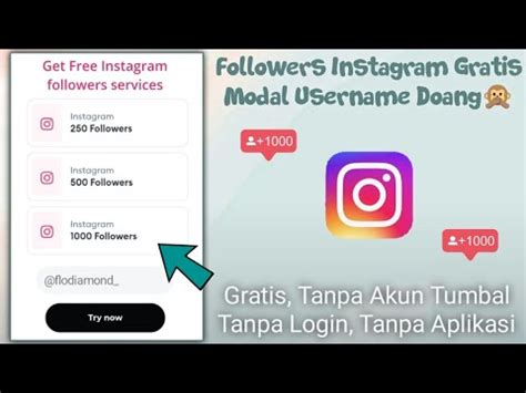 No Login Cara Menambah Followers Instagram Tiktok Ribuan Modal