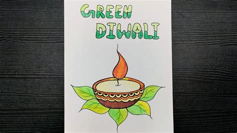 Eco Friendly Diwali Poster Easy Diya Drawing For Diwali Youtube