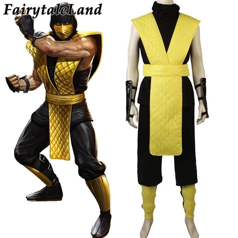 Mortal Kombat X Scorpion Cosplay Costume Halloween Costumes Custom Made Cosplay Scorpion Costume