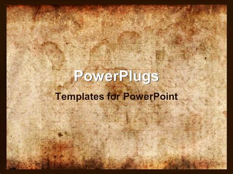 PowerPoint Template: vintage background of old paper with signs of ...